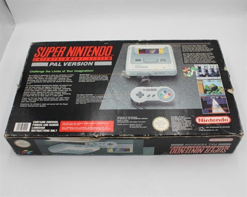 Super Nintendo Console (SNES) - PAL Version - Super Mario World - Complete in box - SNR UP15840547 (SCN) (B Grade) (Used)